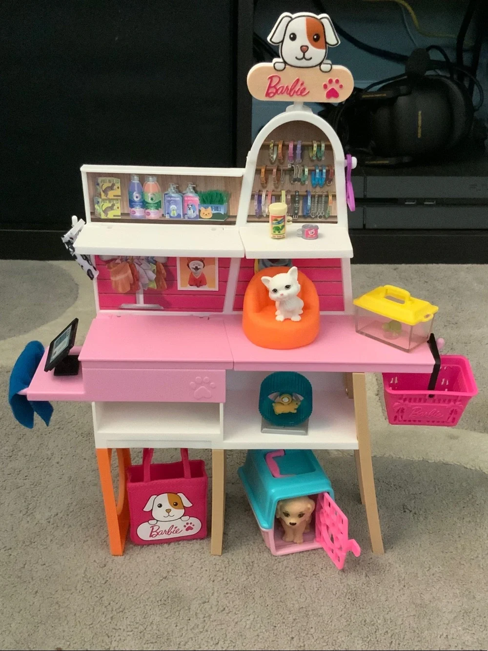 Barbie Pink and Blue Pet Care Playset with Doll and Pets